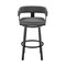 Armen Living Lorin 26" Counter Height Swivel Bar Stool in Black Finish and Gray Faux Leather LCLRBAMBVG26 - alternate 8